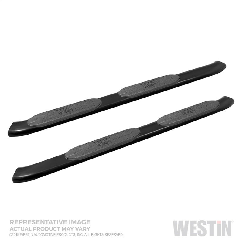 Westin 19+ Chevrolet Silverado/GMC Sierra 1500 Double Cab PRO TRAXX 5 Oval Nerf Step Bars - Black