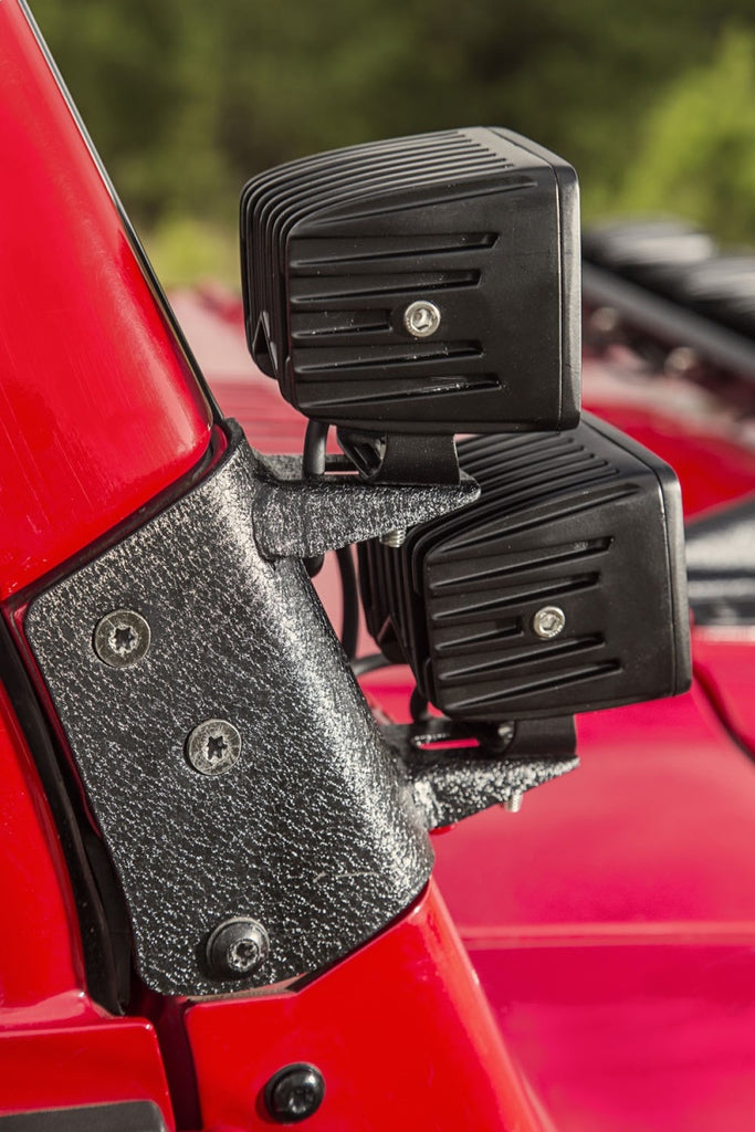 Rugged Ridge Jeep Wrangler TJ Textured Black Dual A-Pillar Light Mount