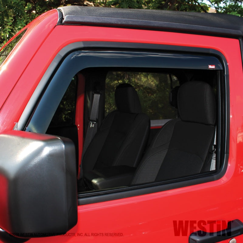 Westin Jeep Wrangler JL Wade In-Channel Wind Deflector 2pc - Smoke