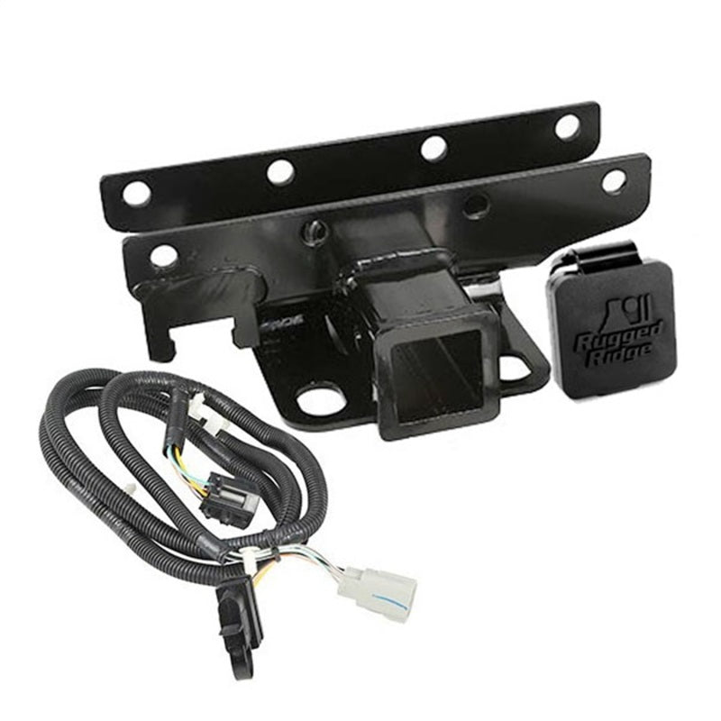 Rugged Ridge Receiver Hitch & Wiring Kit RR Logo Jeep Wrangler JK
