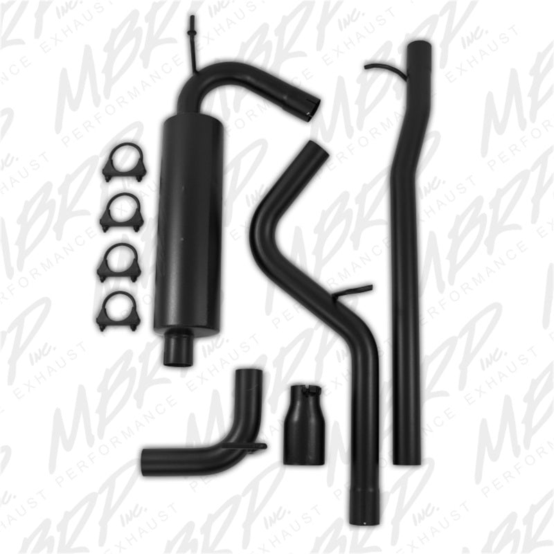 MBRP Jeep Wrangler/ Rubicon 3.6L Cat Back Single Rear Exit Black Exhaust