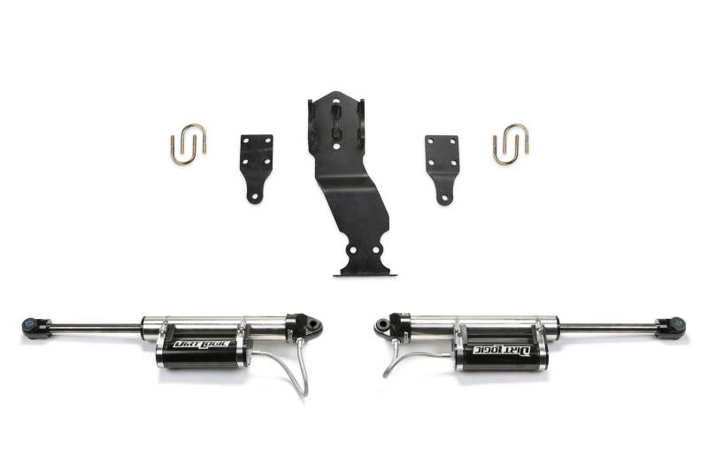 Fabtech 19+ Ford F450/F550 4WD Dual Steering Stabilizer System w/DL 2.25 Resi Shocks