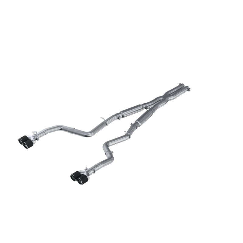 MBRP Dodge Challenger RT 5.7L T304 SS 3in Dual Rear Cat-back CF Quad Tips - Street