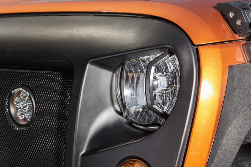 Rugged Ridge Jeep Wrangler JK/JKU Textured Black Elite Headlight Euro Guards