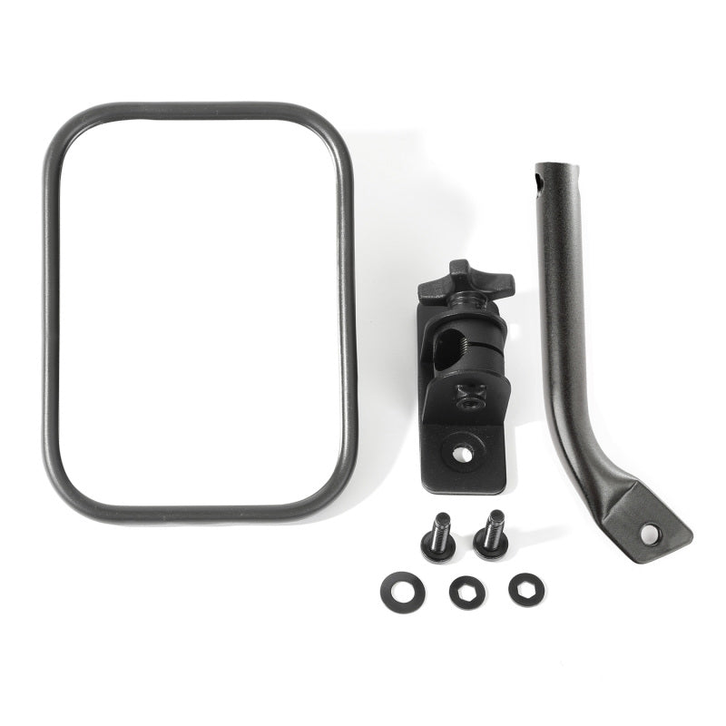 Rugged Ridge Jeep Wrangler Textured Black Rectangluar Stubby Trail Mirror