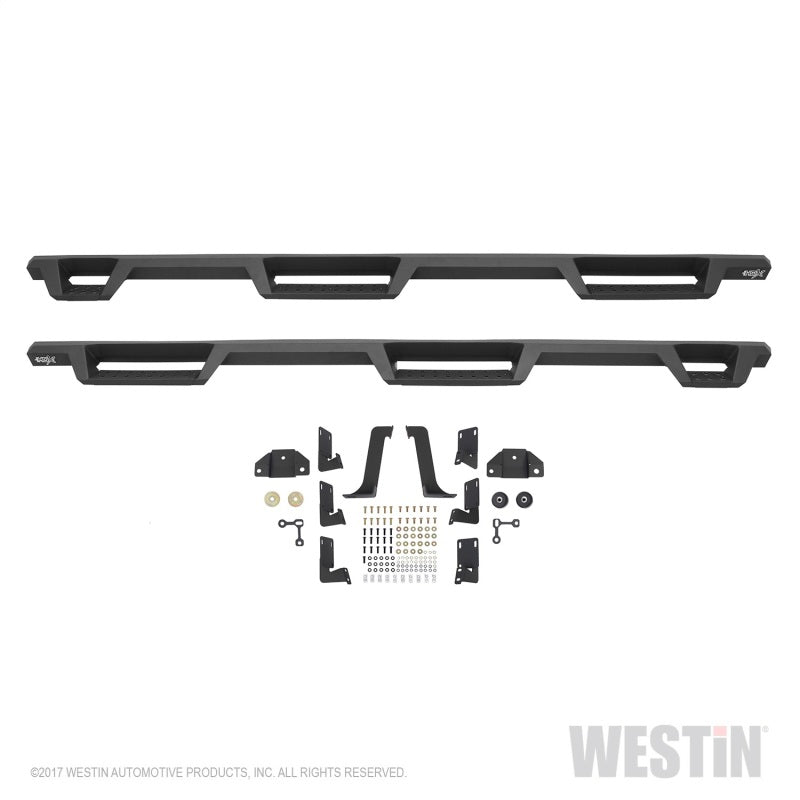 Westin Ford F-250/350/450/550 CC (6.75ft Bed) HDX Drop Whl to Whl Nerf Step Bars - Text Blk