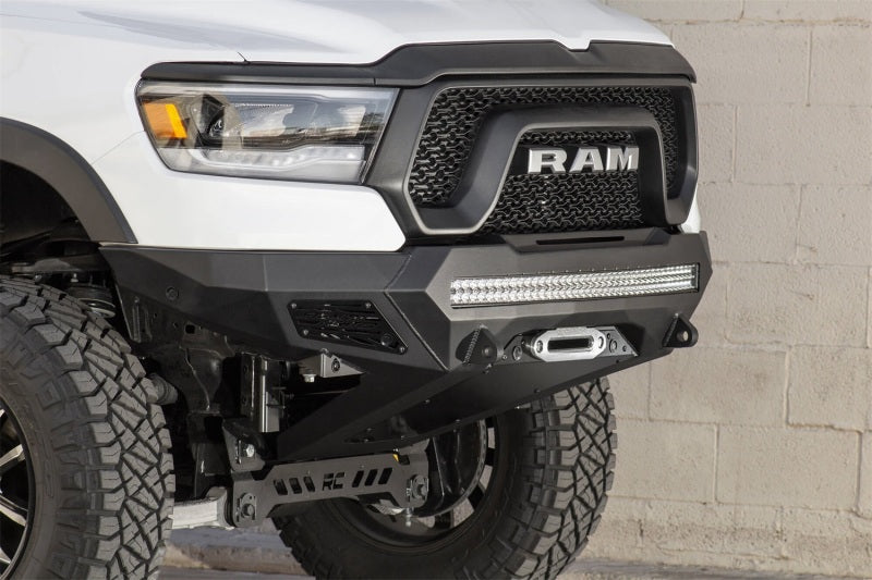 Addictive Desert Designs 2019+ Ram Rebel 1500 Stealth Fighter Fr Bumper w/Winch&Parking Sensor Mounts