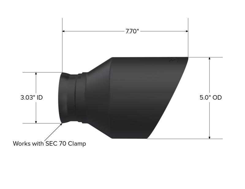 MBRP Dodge Charger 5.7L/6.2L/6.4L T304 3in ID / 5in OD Out / 8in Length Angle Cut Black Tip