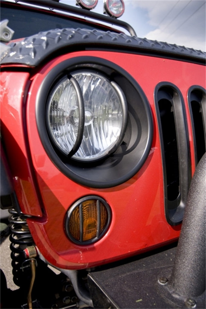 Rugged Ridge Headlight Bezels Black Jeep Wrangler JK