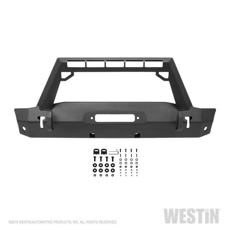 Westin 18+ Jeep Wrangler JL Stubby Front Bumper - Textured Black