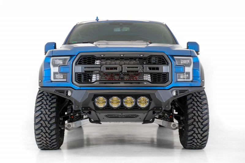 Addictive Desert Designs 17+ Ford F-150 Raptor Bomber Front Bumper w/ 4 Rigid 360 6in Round Mounts