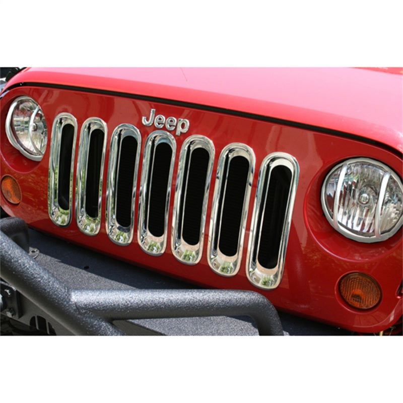 Rugged Ridge Grille Inserts Chrome Jeep Wrangler