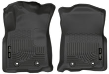 Load image into Gallery viewer, Husky Liners 2018+ Toyota Tacoma Double Cab w/ Standard Trans WeatherBeater Black Front Floor Liners