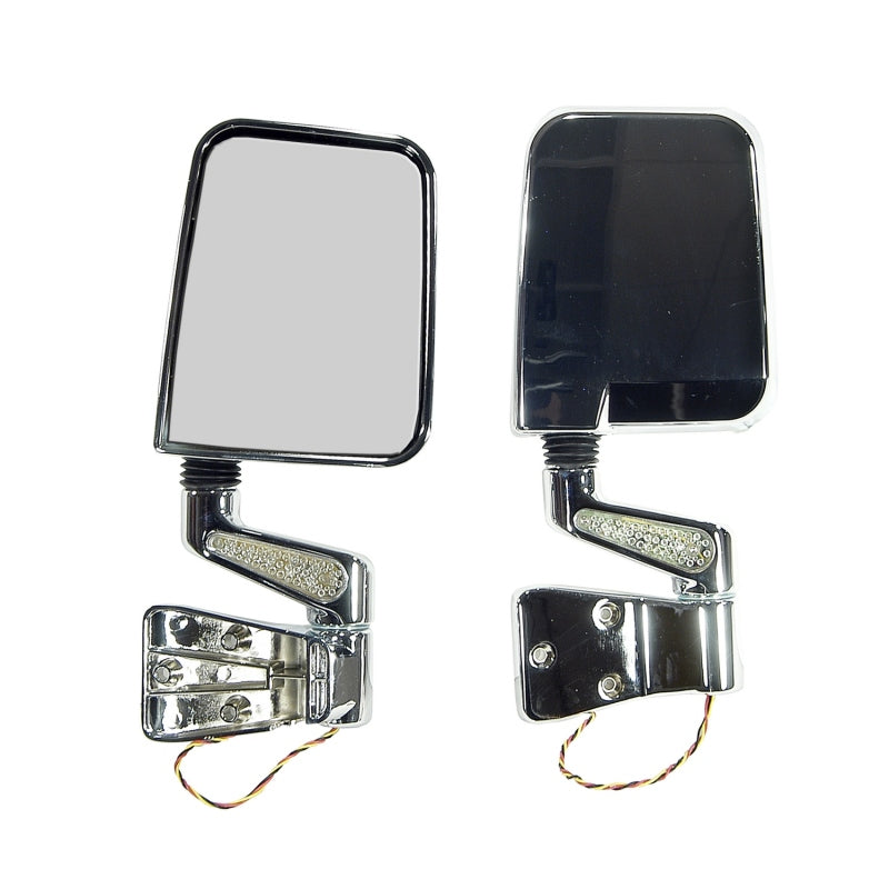 Rugged Ridge Jeep Wrangler YJ/TJ Chrome Door Mirror Kit w/ LED Turn Signal