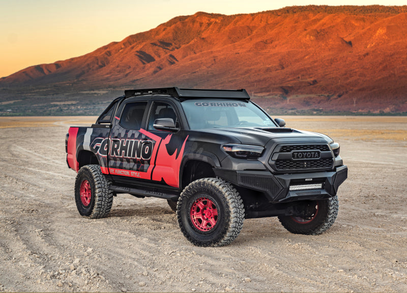 Go Rhino Tacoma Element Front Bumper w/ Power Actuated Hide-away Light Bar Mount Tex Black