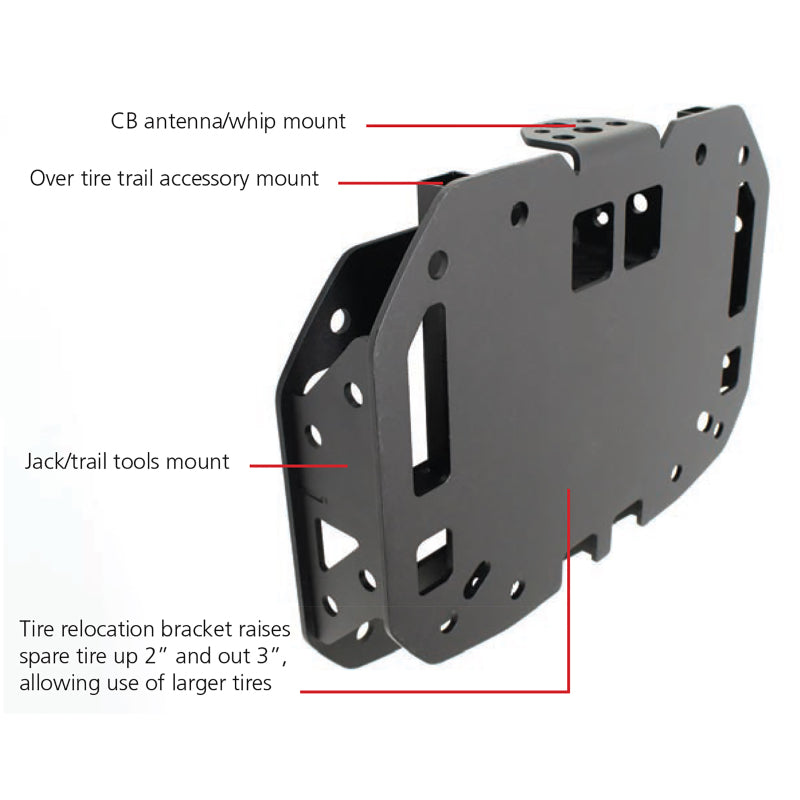 Go Rhino Jeep Wrangler JL/JLU Rockline Spare Tire Relocation