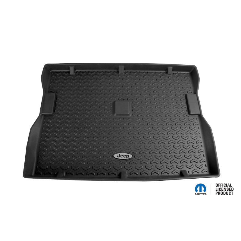 Rugged Ridge Floor Liner Cargo Black Jeep Logo CJ-7 / Jeep Wrangler YJ