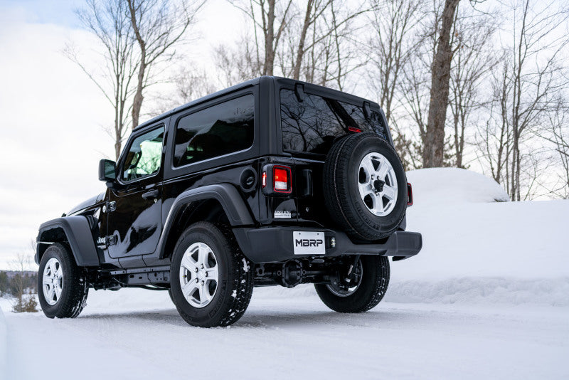 MBRP Jeep Wrangler JL 2.5in Single Rear Exit Cat Back Exhaust - Aluminum