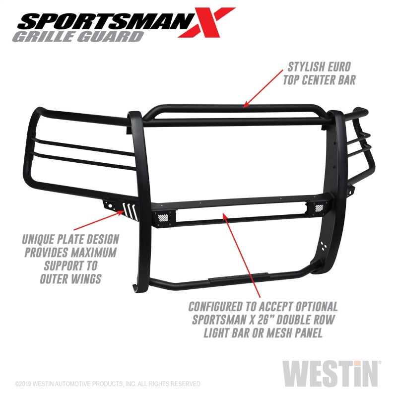 Westin 19+ Chevy 1500 Sportsman X Grille Guard - Textured Black (Excl. 2019 Silverado LD)