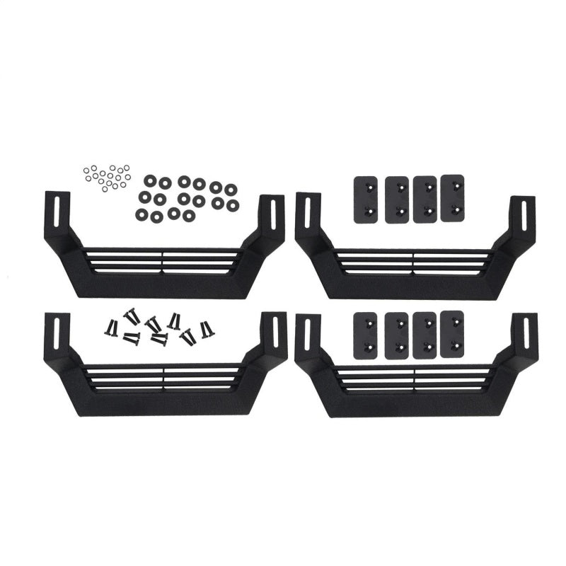 Rampage Jeep Rock Rail Short Step Universal 4 Piece Set - Black