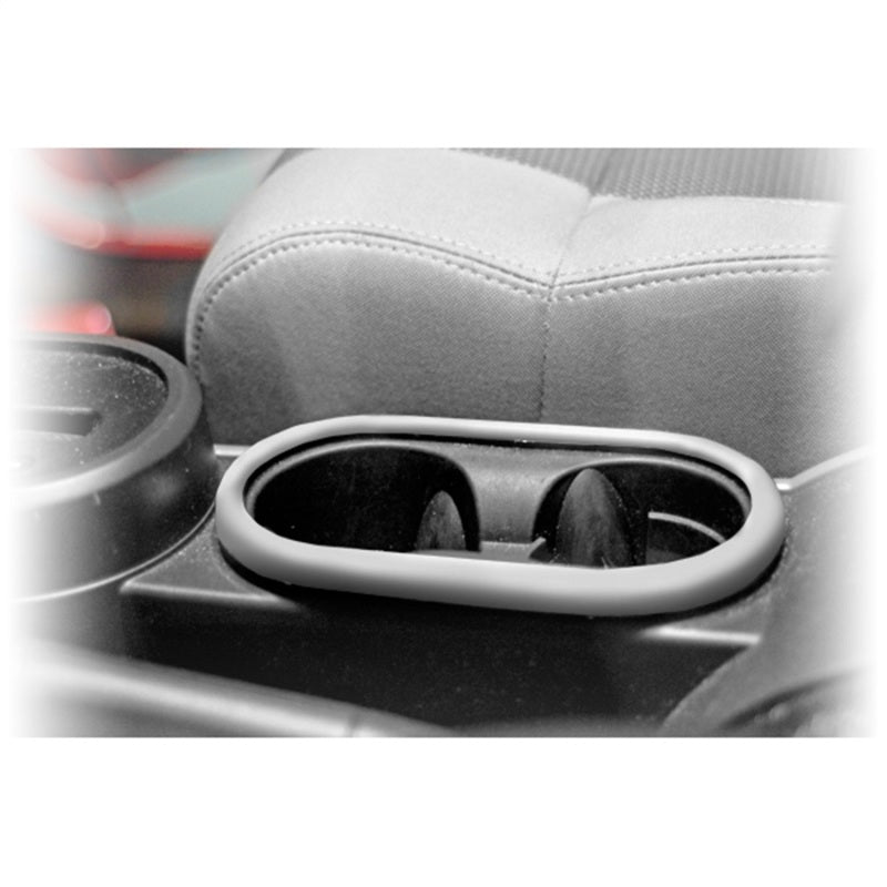 Rugged Ridge Jeep Wrangler JK Brushed Silver Front Cup Holder Trim