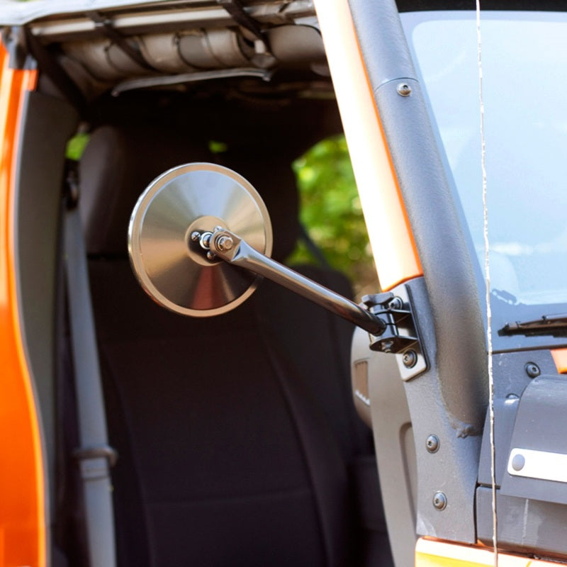 Rugged Ridge Jeep Wrangler Black Round Quick Release Mirror