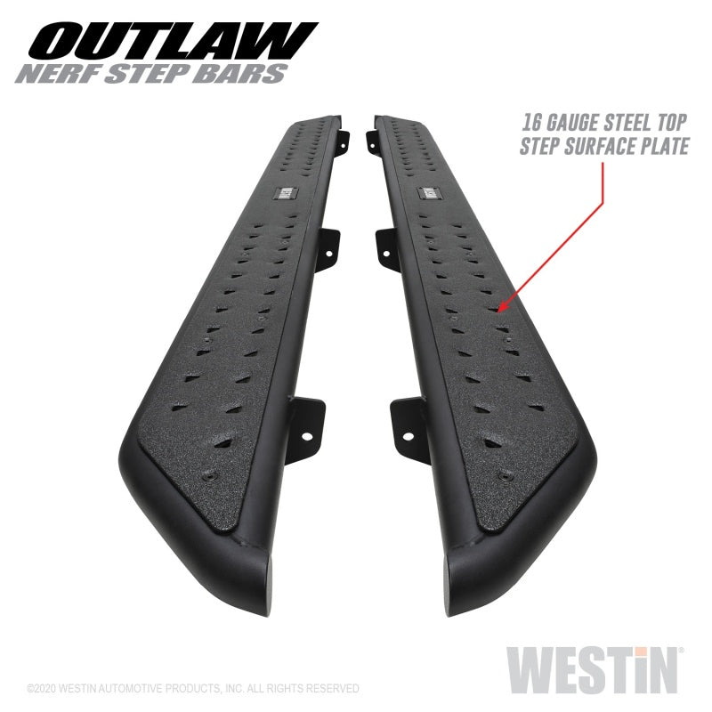 Westin Jeep Gladiator Outlaw Nerf Step Bars - Textured Black