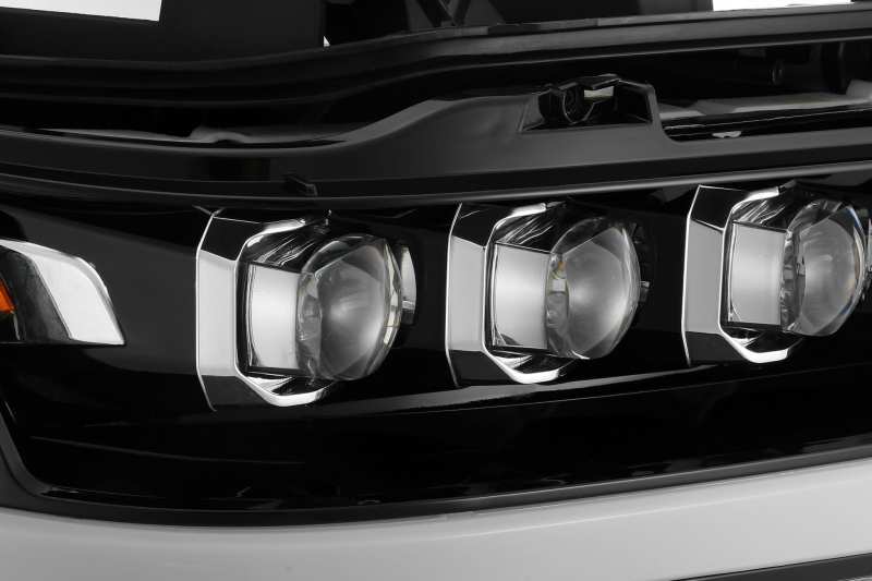 AlphaRex 19+ Ram 1500HD NOVA LED Proj Headlights Plank Style Gloss Blk w/Activ Lght/Seq Signal/DRL