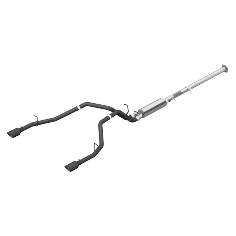 MBRP Ram 1500 5.7L (CrewCab/Quad Cab ONLY) 2.5in CB Dual Split Rear w/4.5in Tip - Blk Coated