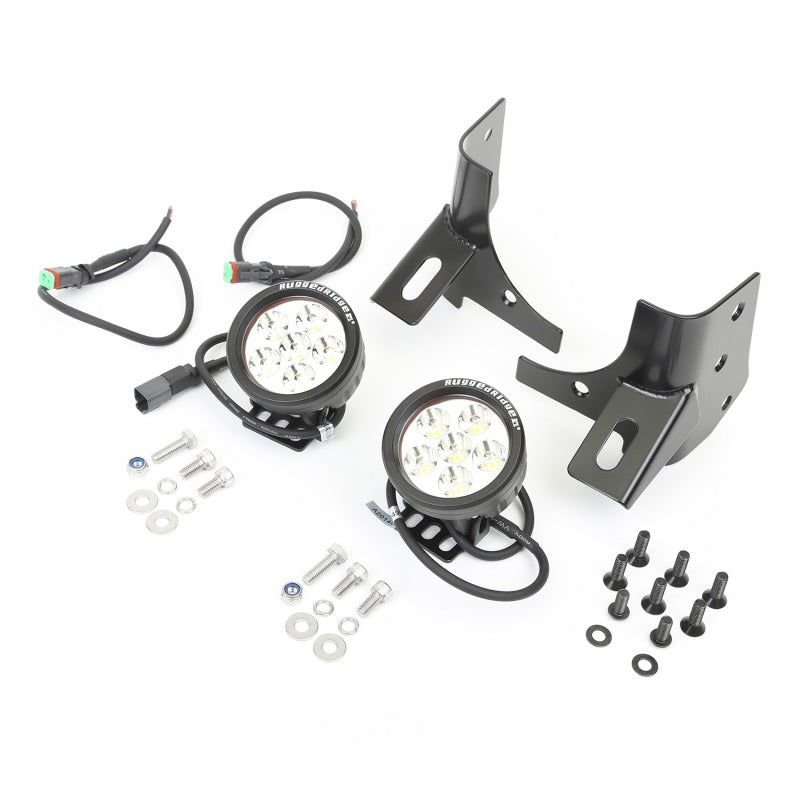 Rugged Ridge Jeep Wrangler Round Windshield LED Kit w/ Brackets