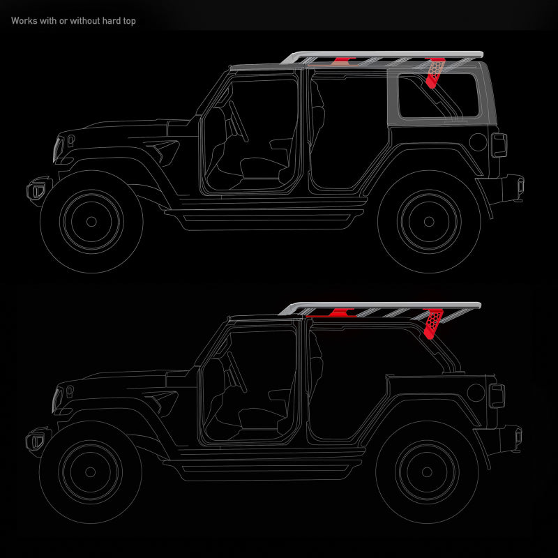 Go Rhino Jeep Wrangler JLU SRM Roll Bar Mount Kit - Tex. Blk