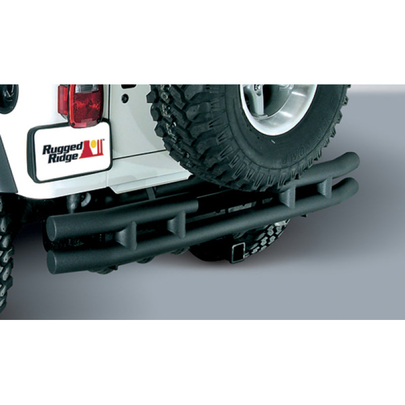 Rugged Ridge 3-In Dbl Tube Rear Bumper w/ Hitch Jeep Wrangler
