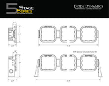 Load image into Gallery viewer, Diode Dynamics SS5 Pro Universal CrossLink 5-Pod Lightbar - Yellow Combo