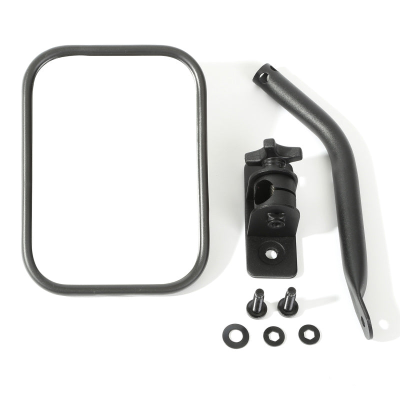 Rugged Ridge Jeep Wrangler Textured Black Rectangluar Quick Release Mirror