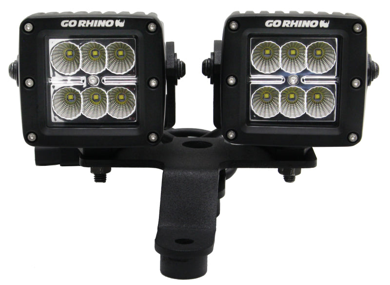 Go Rhino Jeep Wrangler JL/JLU/Gladiator JT Light Mount - Two 3in Cubes