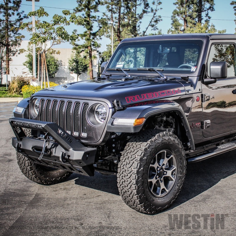 Westin 18+ Jeep Wrangler JL Stubby Front Bumper - Textured Black