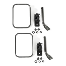 Load image into Gallery viewer, Rugged Ridge Jeep Wrangler Textured Black Rectangular Stubby Trail Mirror Kit