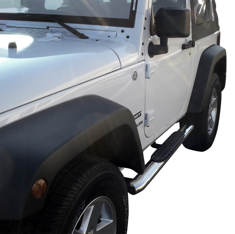 Westin Jeep Wrangler 2dr PRO TRAXX 4 Oval Nerf Step Bars - SS