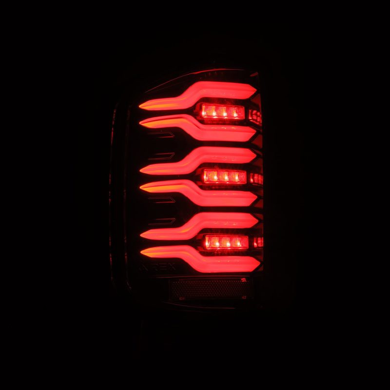AlphaRex 14-19 Chevy Silverado 1500 Luxx-Series LED Tail Lights Alpha-Black w/Activ Light/Seq Signal