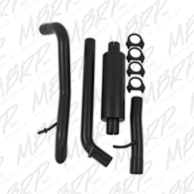 MBRP Jeep Wrangler/Rubicon 3.6L V6 Cat Back Single Rear Exit Off-Road Black Exhaust