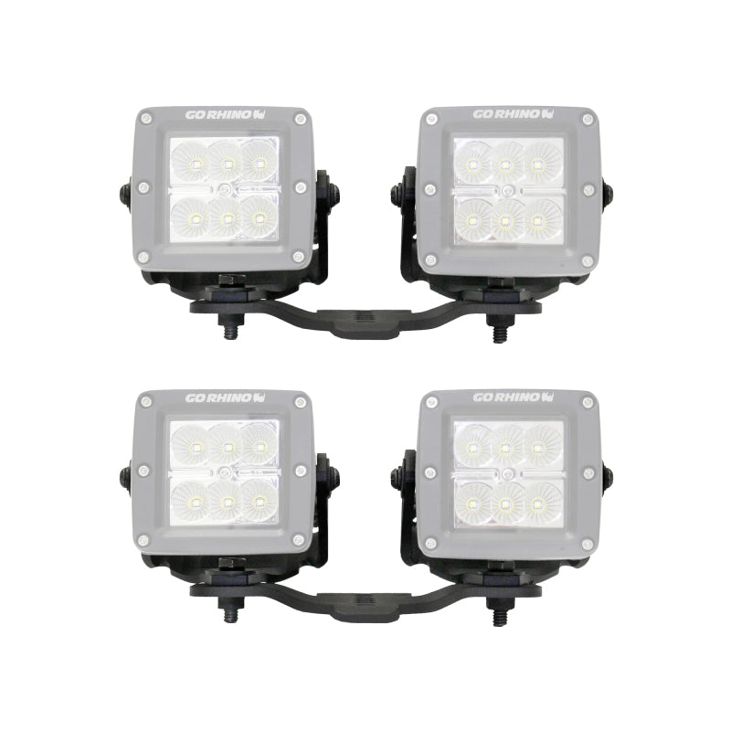 Go Rhino Jeep Wrangler JL/JLU/Gladiator JT Light Mount - Two 3in Cubes