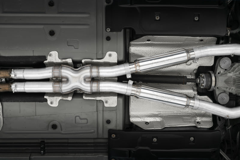 MBRP Dodge Challenger RT 5.7L T304 SS 3in Dual Rear Cat-back CF Quad Tips - Street