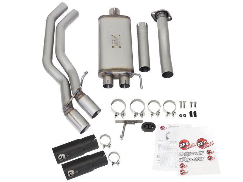 aFe Rebel Exhausts 3in SS Cat-Back 2015+ Ford F-150 EcoBoost V6 2.7/3.5L V8 5.0L w/ Black Tips