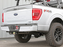 Load image into Gallery viewer, Rear view of a white Ford F-150 fitted with aFe Vulcan cat-back exhaust