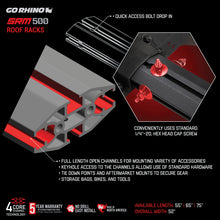 Load image into Gallery viewer, Go Rhino SRM500 Tri-Rail Kit (For 75in. Long Rack) - Tex. Blk (Rails ONLY - Req. Platform)