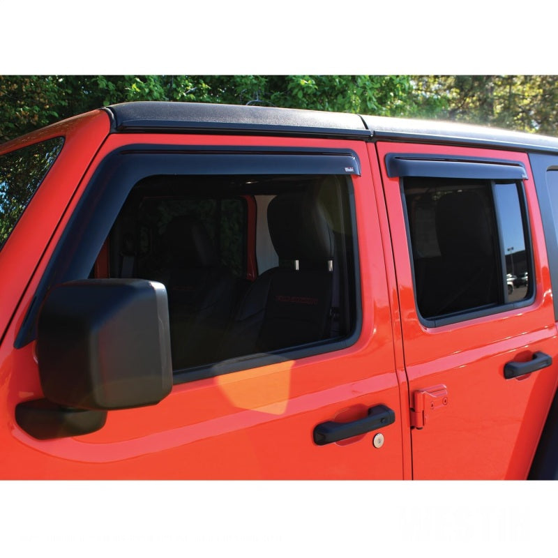 Westin Jeep Wrangler JL Wade Slim Wind Deflector 2pc - Smoke