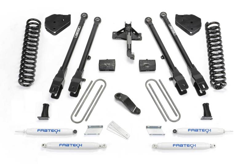Fabtech 18+ Ford F450/F550 4WD Diesel 6in 4Link Sys w/Coils & Perf Shks