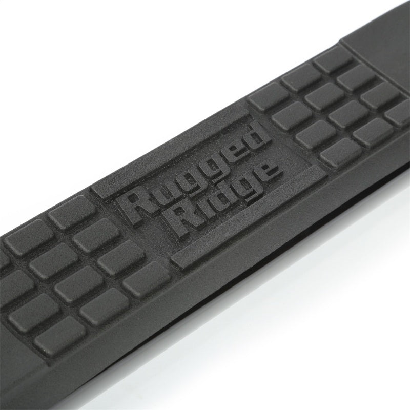 Rugged Ridge 3-In Round Side Steps Black 2-Door Jeep Wrangler