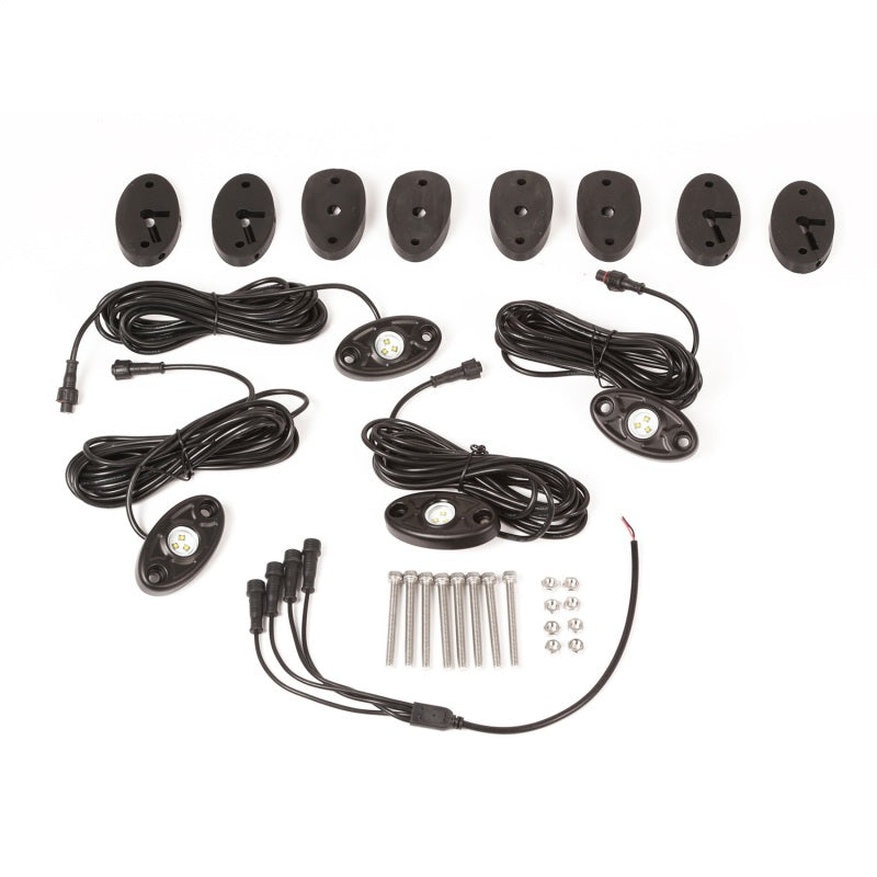 Rugged Ridge Jeep Wrangler JK White 4-Piece LED Rock Light Kit