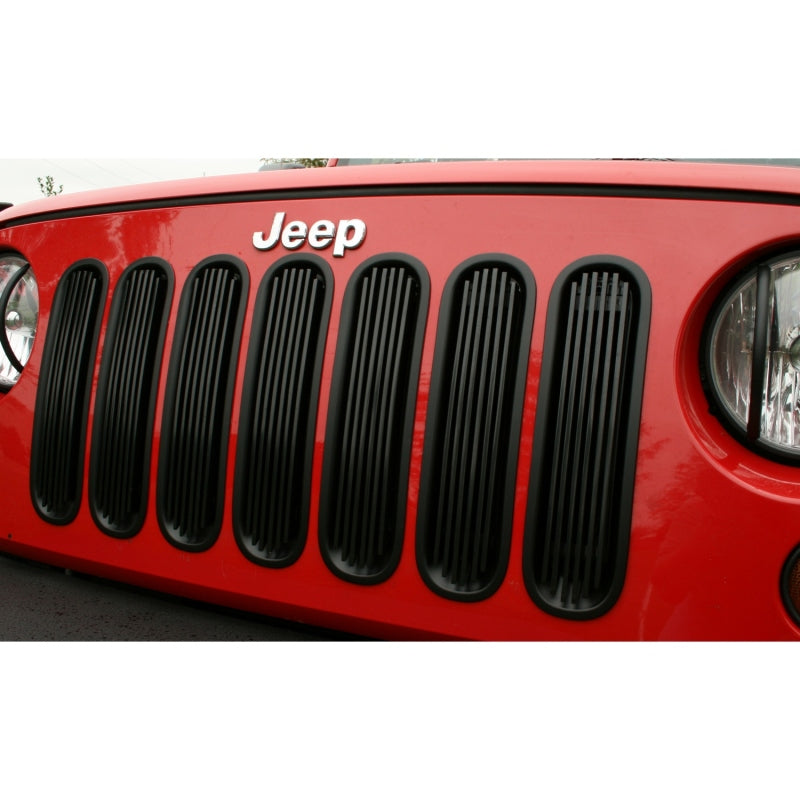 Rugged Ridge Billet Grille Insert Black Jeep Wrangler JK